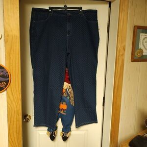 New Gloria Vanderbilt Amanda Mid Rise Blue With Little Polka Dots Women's 24W